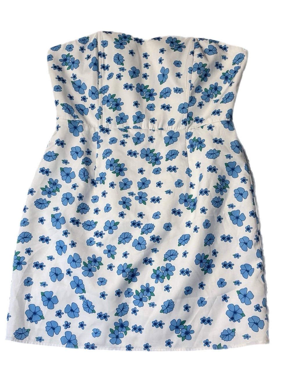 Princess Polly In The Moment Blue Floral Strapless Corset Mini Dress